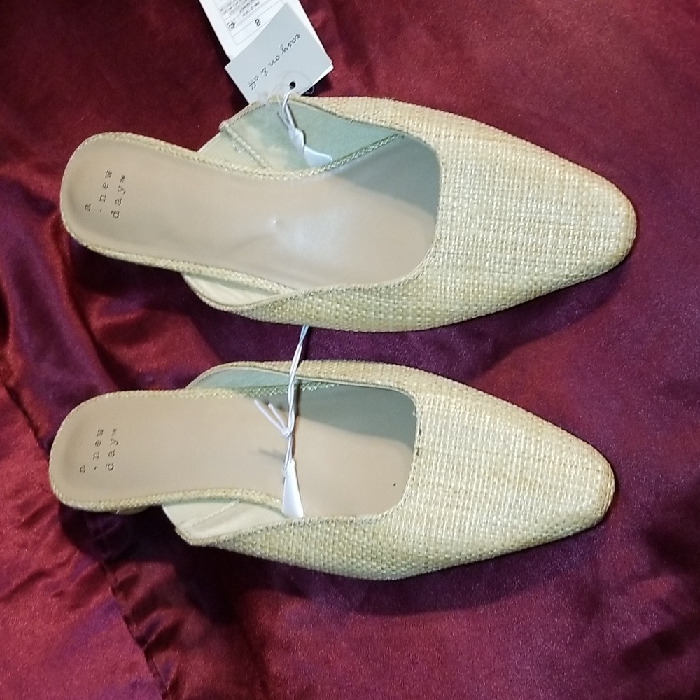 Nwt 8 classic wood heel faux tweed slide - Picture 10 of 10